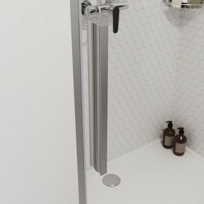Skydedør til bruseniche Ezili 120 cm Krom/Transparent | 5059340077673