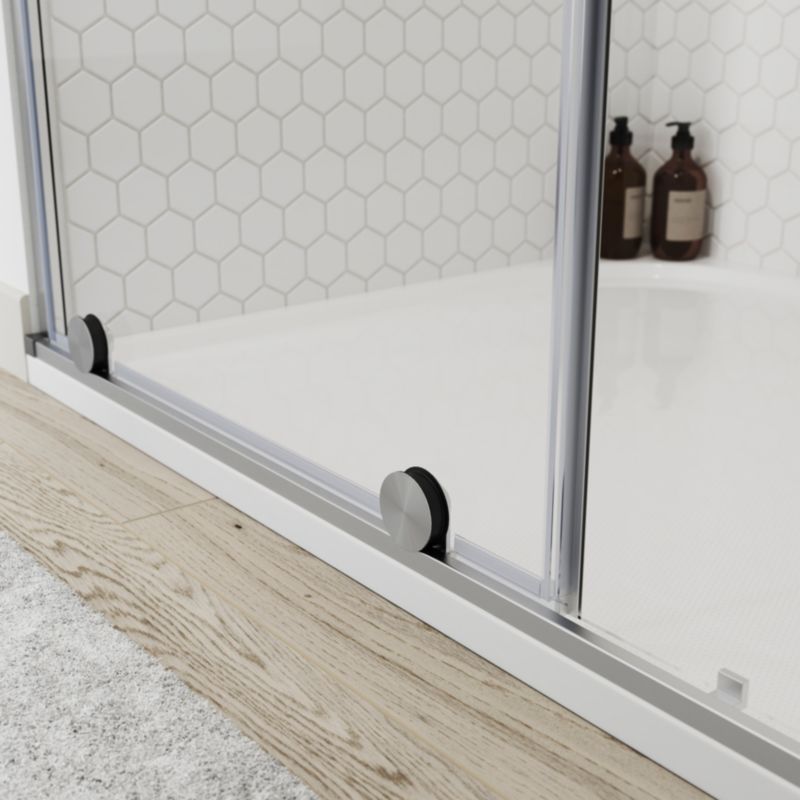 Skydedør til bruseniche Ezili 120 cm Krom/Transparent | 5059340077673