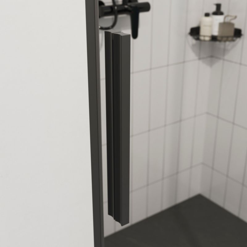 Skydedør til bruseniche Ezili 140 cm Sort/Transparent