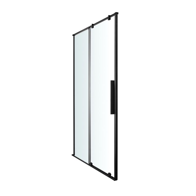 Skydedør til bruseniche Ezili 140 cm Sort/Transparent