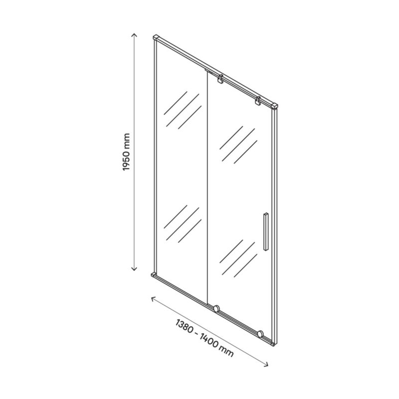 Skydedør til bruseniche Ezili 140 cm Sort/Transparent