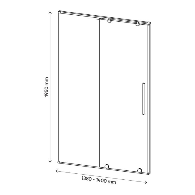 Skydedør til bruseniche Ezili 140 cm Sort/Transparent