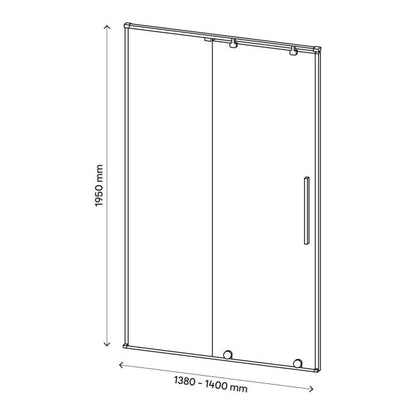 Skydedør til bruseniche Ezili 140 cm Sort/Transparent
