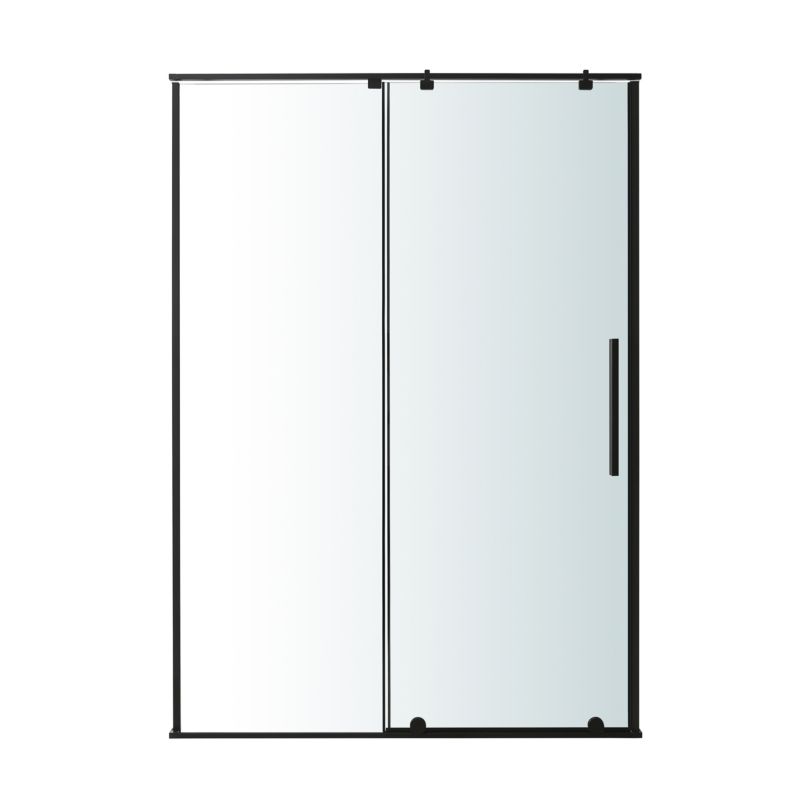 Skydedør til bruseniche Ezili 140 cm Sort/Transparent