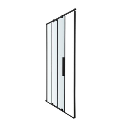 Skydedør til bruseniche Ezili 140 cm Sort/Transparent