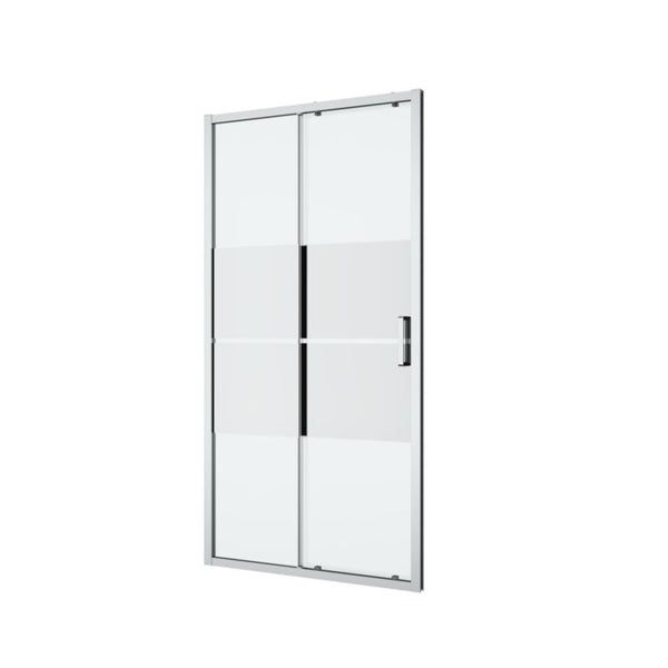Skydedør til bruseniche 100 cm krom/spejlglas