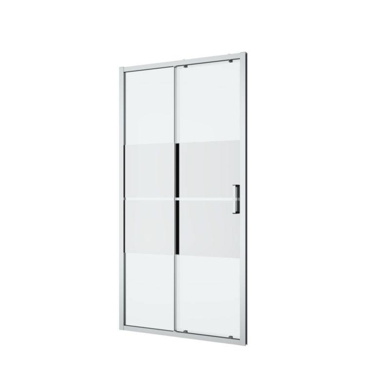 Skydedør til bruseniche 100 cm krom/spejlglas