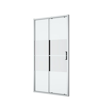 Skydedør til bruseniche 100 cm krom/spejlglas