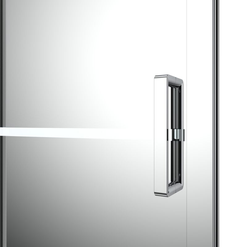 Skydedør til bruseniche 100 cm krom/spejlglas