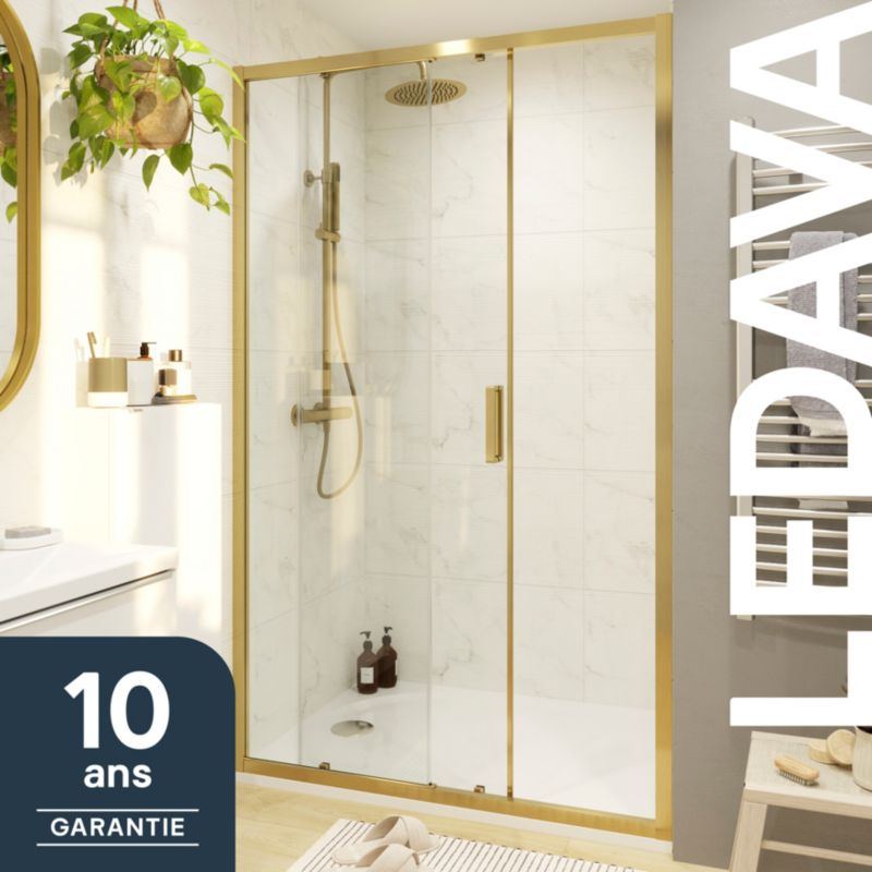 Brusekabine Skydedør 100 cm Krom/Transparent Hærdet Glas