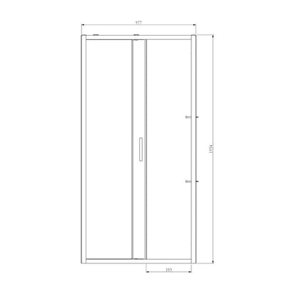 Skydedør til bruseniche Ledava 100 cm Sort Mat