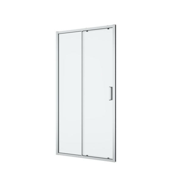 Skydedør til Bruseniche 110 cm Krom/Transparent Glas 8 mm
