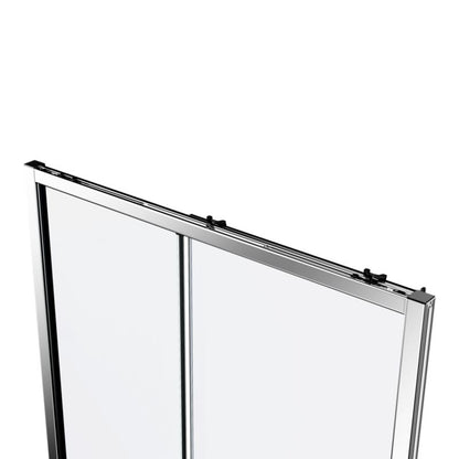 Skydedør til Bruseniche 110 cm Krom/Transparent Glas 8 mm