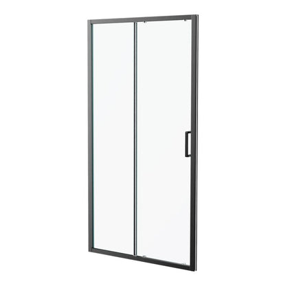 Skydedør til bruseniche Ledava 110 cm mat sort/transparent