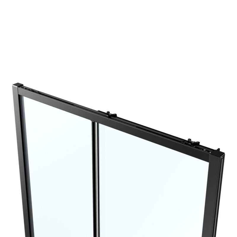 Skydedør til bruseniche Ledava 110 cm mat sort/transparent