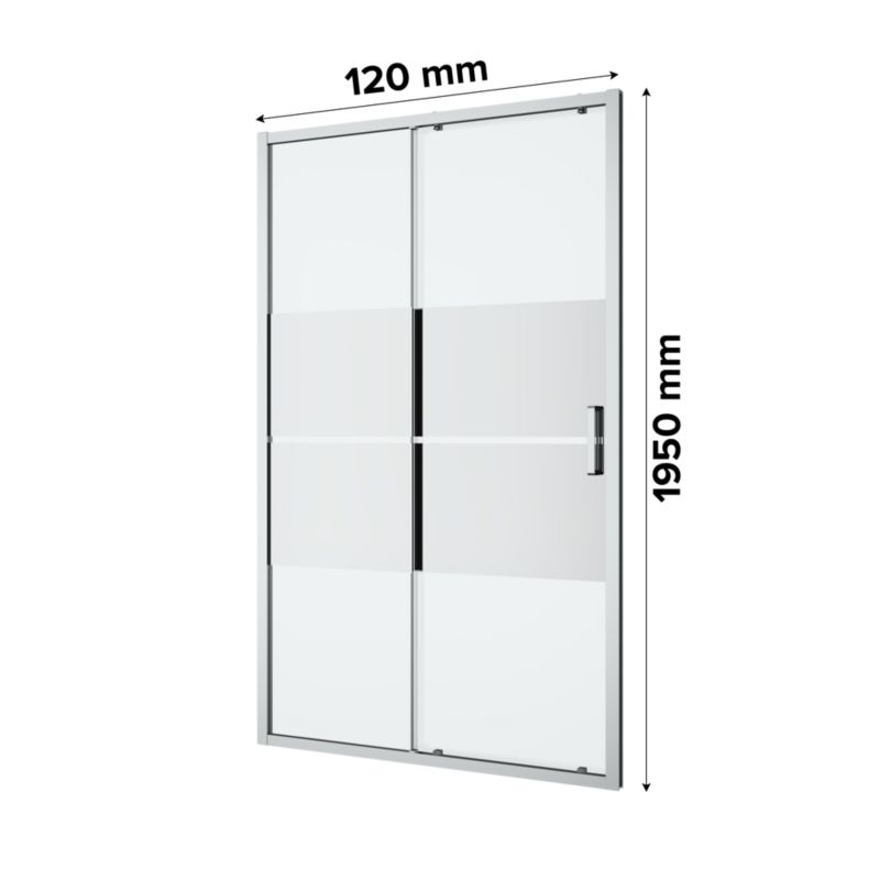Skydedør til bruseniche Ledava 120x200 cm Krom/Spejlglas