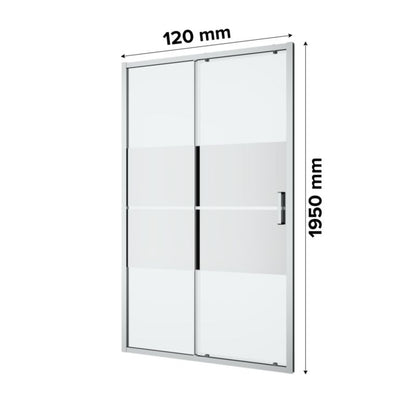 Skydedør til bruseniche Ledava 120x200 cm Krom/Spejlglas