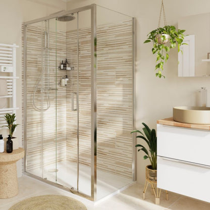 Skydedør til Bruseniche Ledava 120 cm Krom/Transparent