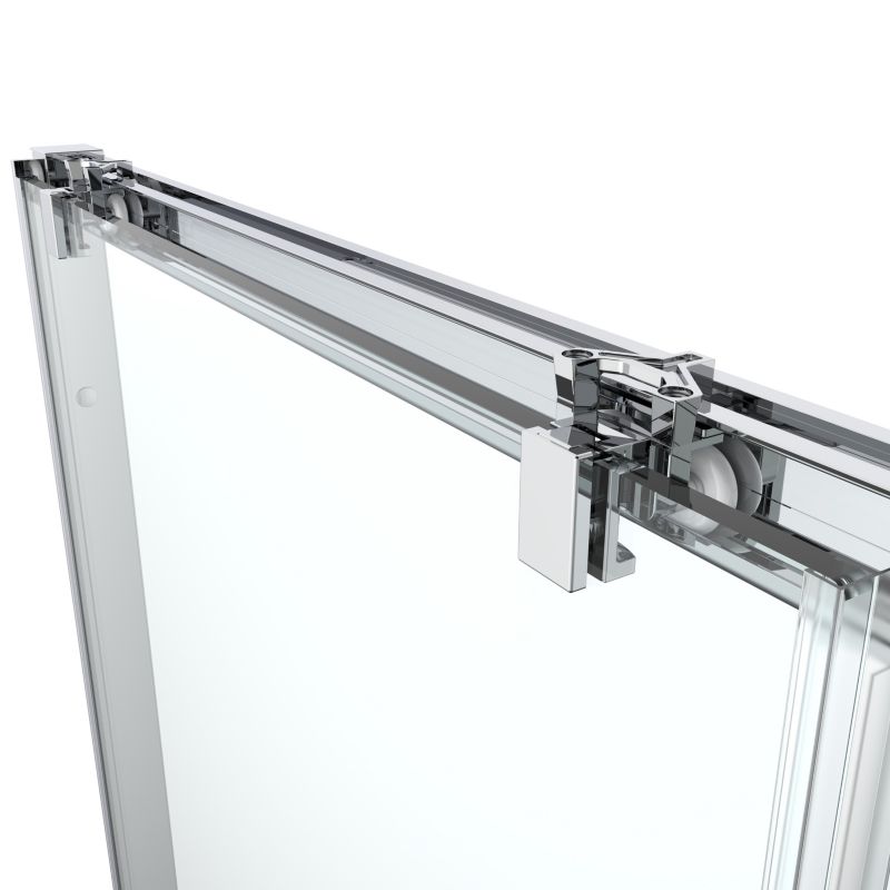 Skydedør til Bruseniche Ledava 120 cm Krom/Transparent