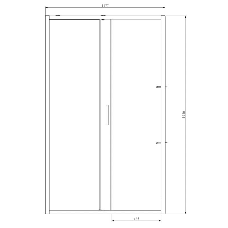 Skydedør til Bruseniche 120 cm Mat Sort / Transparent