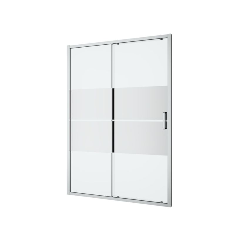 Brusedør Skydedør 140 cm Krom Spejlglas