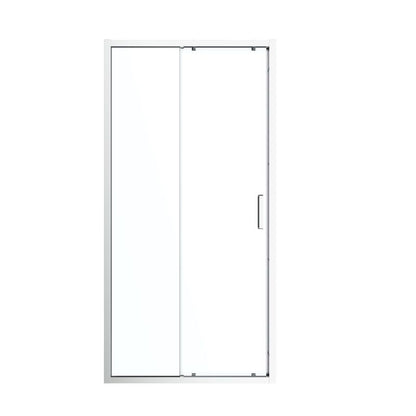 Brusedør Skydedør 140 cm Krom Transparent Hærdet Glas