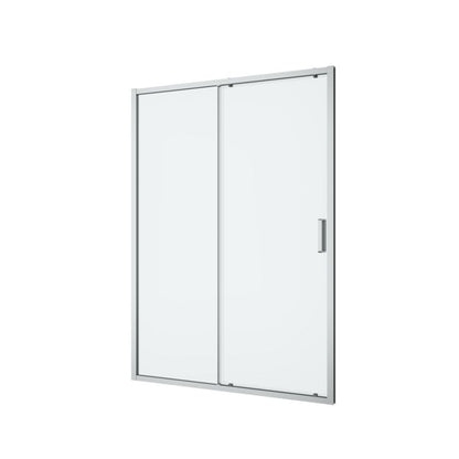 Brusedør Skydedør 140 cm Krom Transparent Hærdet Glas