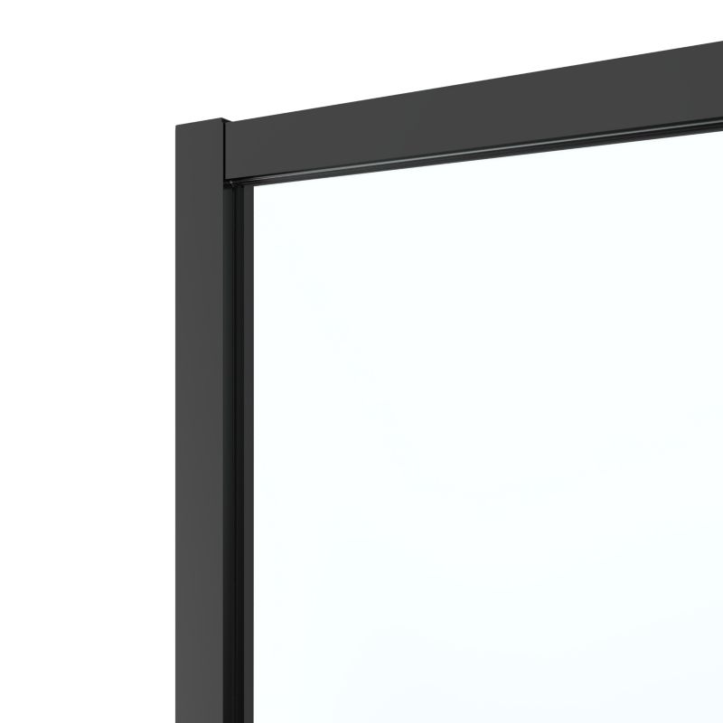 Skydedør til bruseniche 140 cm sort/transparent