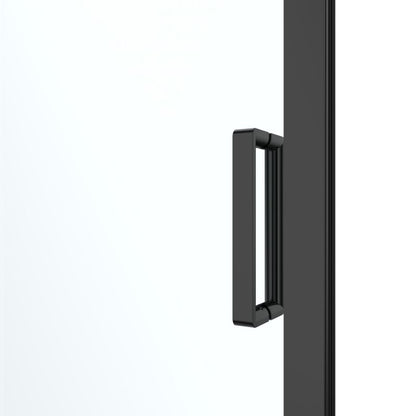 Skydedør til bruseniche 140 cm sort/transparent