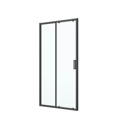Skydedør til bruseniche 140 cm sort/transparent