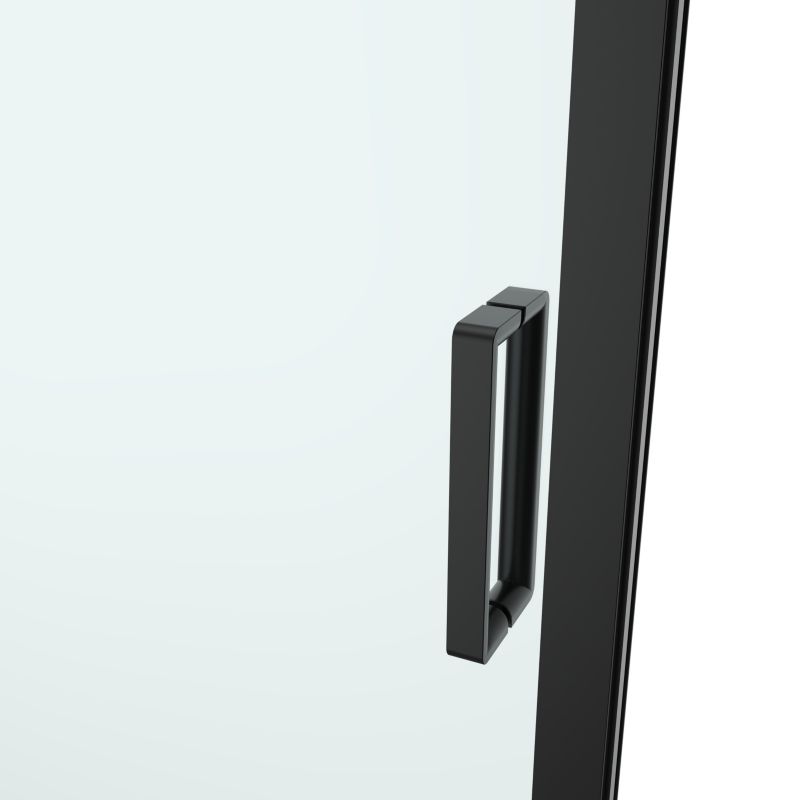 Skydedør til bruseniche 140 cm sort/transparent