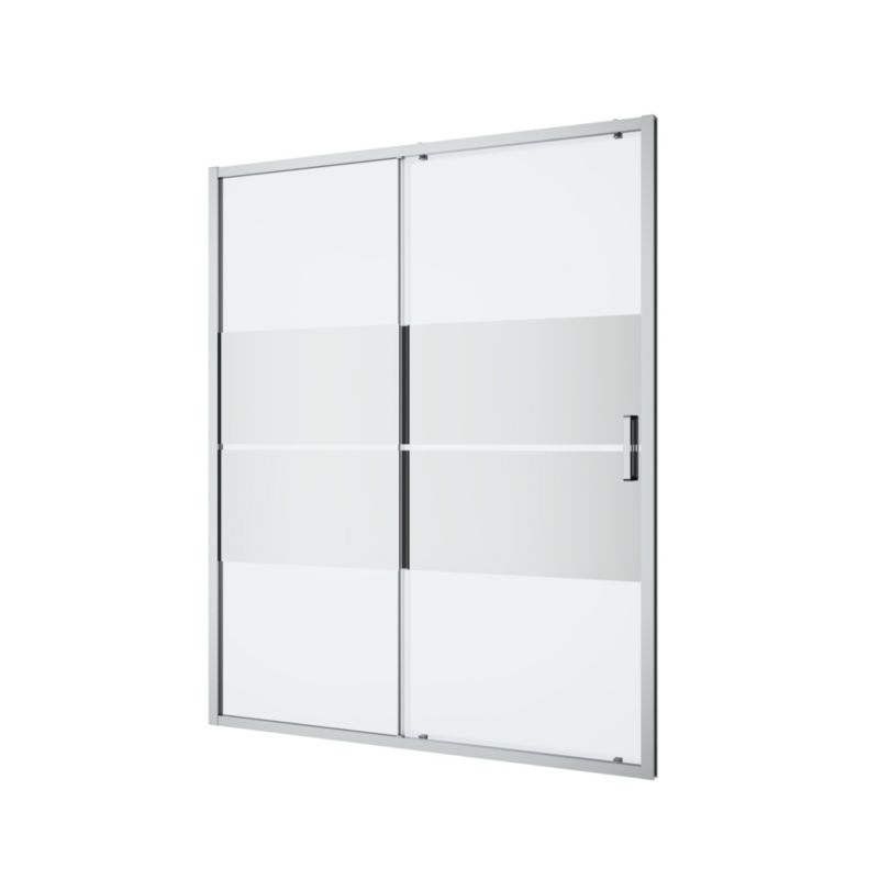 Skydedør til bruseniche 160 cm krom/spejlglas