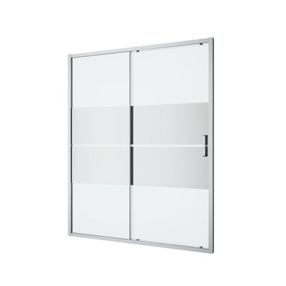 Skydedør til bruseniche 160 cm krom/spejlglas