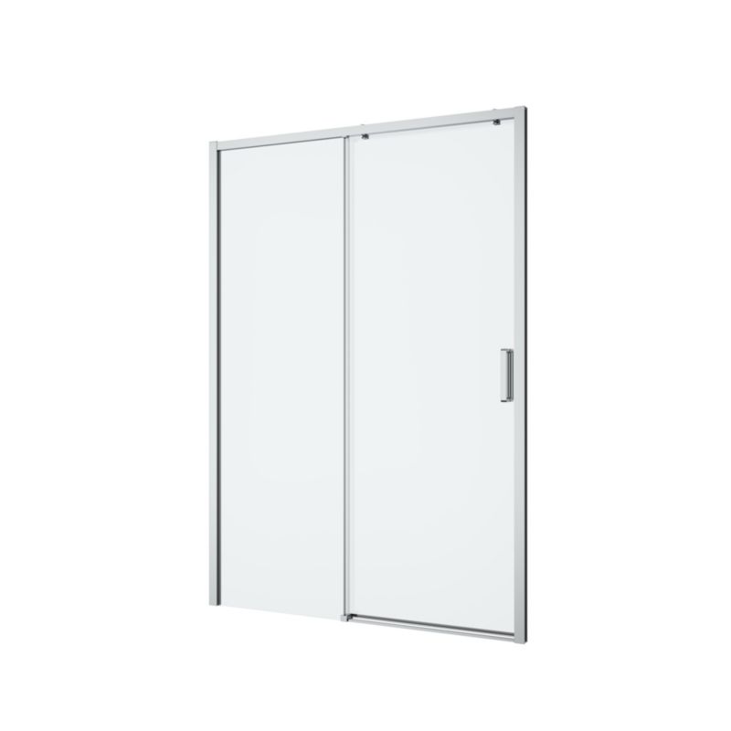 Brusedør Skydedør 120 cm Uden Tærskel Krom Transparent