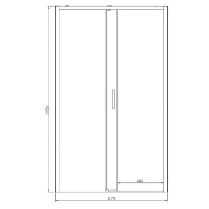 Brusedør Skydedør 120 cm Uden Tærskel Krom Transparent