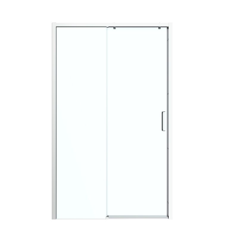 Brusedør Skydedør 120 cm Uden Tærskel Krom Transparent