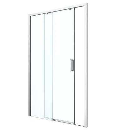 Brusedør Skydedør 120 cm Uden Tærskel Krom Transparent