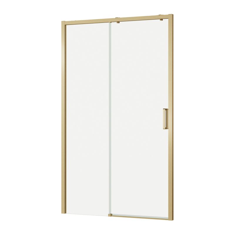 Skydedør til bruseniche Ledava 120 cm Børstet Guld/Transparent