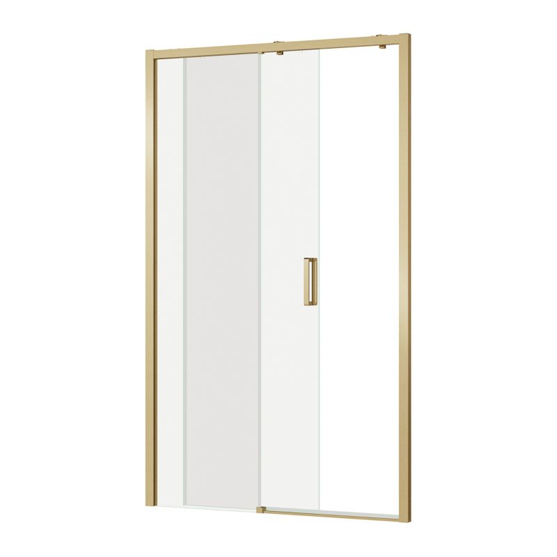Skydedør til bruseniche Ledava 120 cm Børstet Guld/Transparent