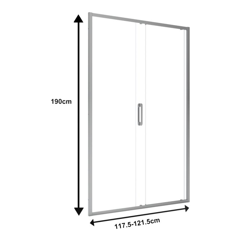 Brusekabine Maza 120 cm Krom Gennemsigtigt Glas