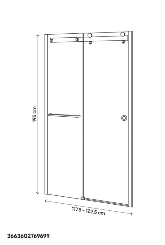 GoodHome Naya skydedør til brusekabine 120 x 195 cm transparent glas