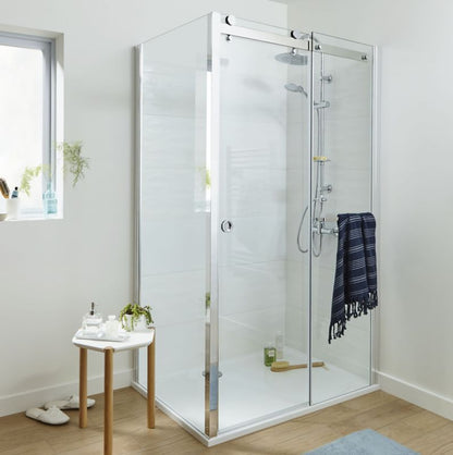 GoodHome Naya skydedør til brusekabine 120 x 195 cm transparent glas