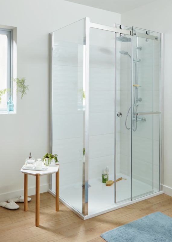 GoodHome Naya skydedør til brusekabine 120 x 195 cm transparent glas