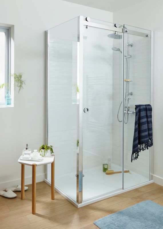 GoodHome Naya skydedør til brusekabine 120 x 195 cm transparent glas
