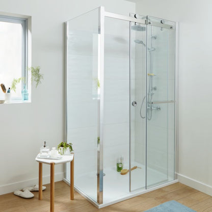 GoodHome Naya skydedør til brusekabine 120 x 195 cm transparent glas