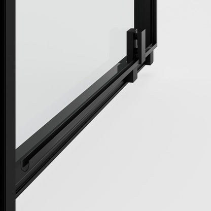 Skydedør til bruseniche 120 cm Sort/Transparent