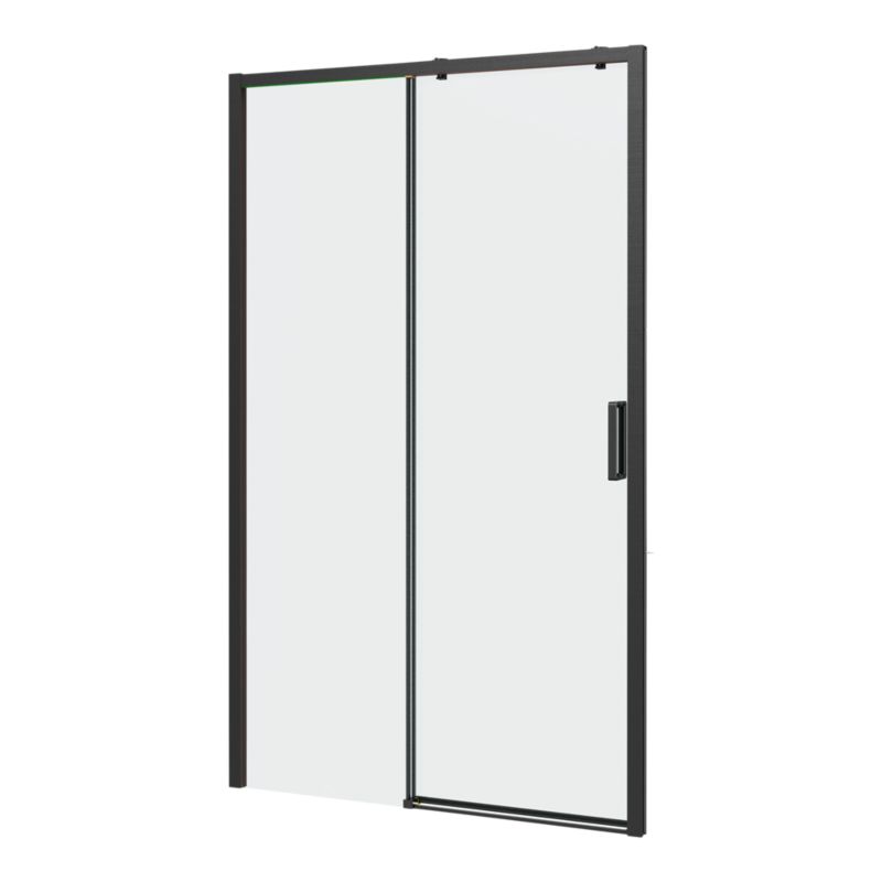 Skydedør til bruseniche 120 cm Sort/Transparent