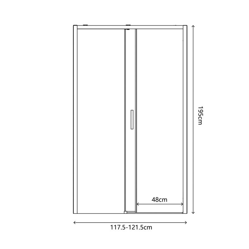 Skydedør til bruseniche 120 cm Sort/Transparent