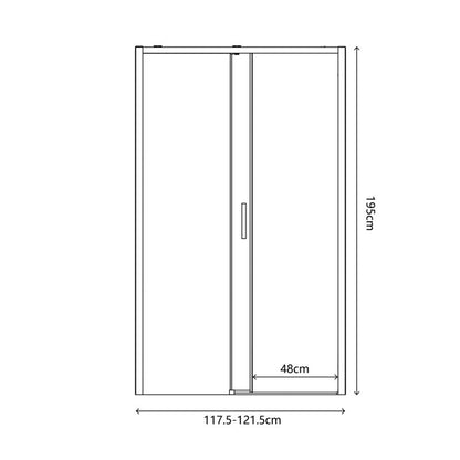 Skydedør til bruseniche 120 cm Sort/Transparent