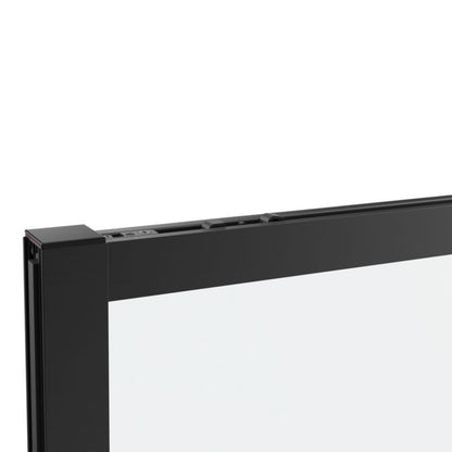 Skydedør til bruseniche 120 cm Sort/Transparent